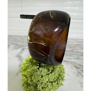 Vintage Wide Chunky Root Beer Swirl Bakelite Bangle